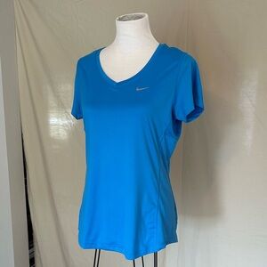 Nike Women's Bright Blue Short Sleeve Tee Nike running shirt dri-fit large dry